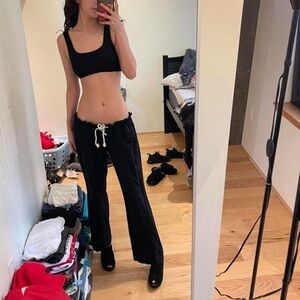 Roxy Black Wide Leg Drawstring Pants